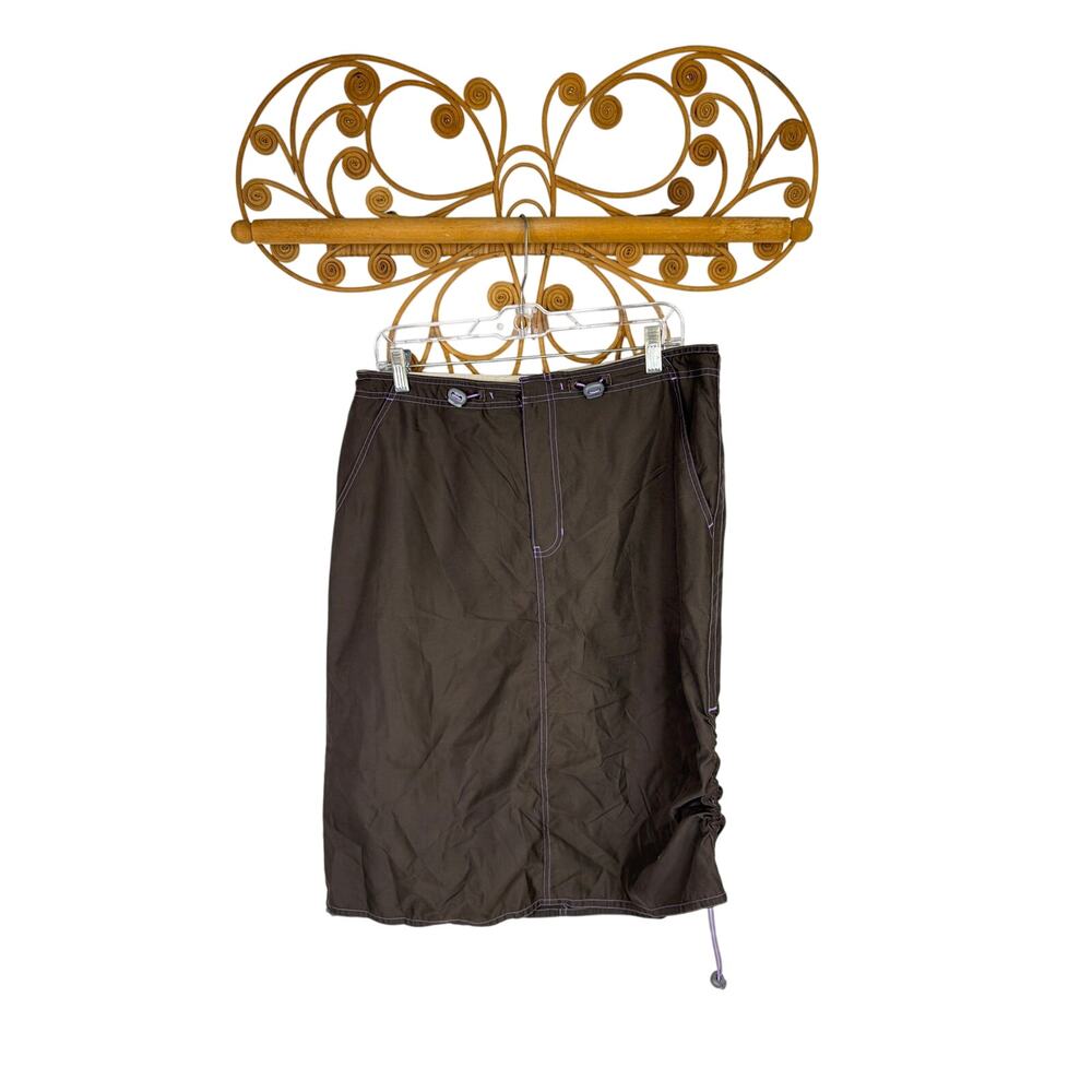 Vintage Gap women's Y2k midi skirt brown L